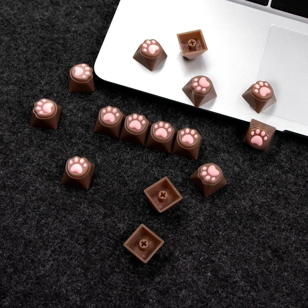 4 pcs/pack Soft Cute Cat Claw Keycap PC+Silica Gel Creative Key Caps For MX Switch Mechanical Keyboard
