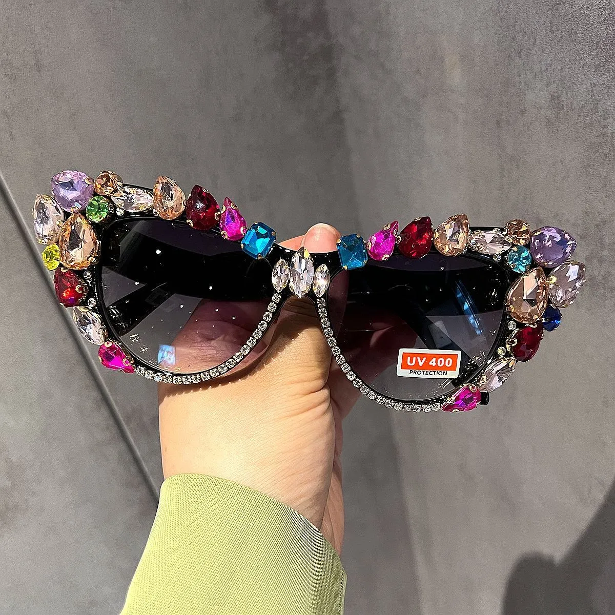 2025 Oversize Cat Eye Sunglasses Women Brand Designer Luxury Retro Crystal Sexy Sun Glasses For Ladies Oculos De Sol Feminino