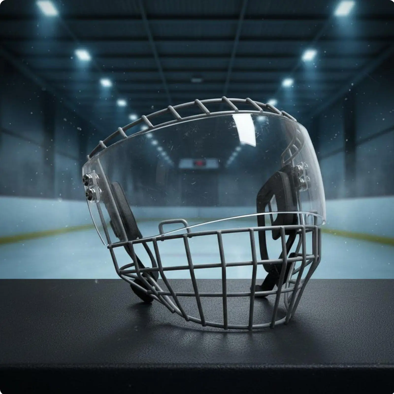 Full Coverage Sports Face Shield Metal and PC Hybrid Face Protector Hockey Helmet Accessory for Adults