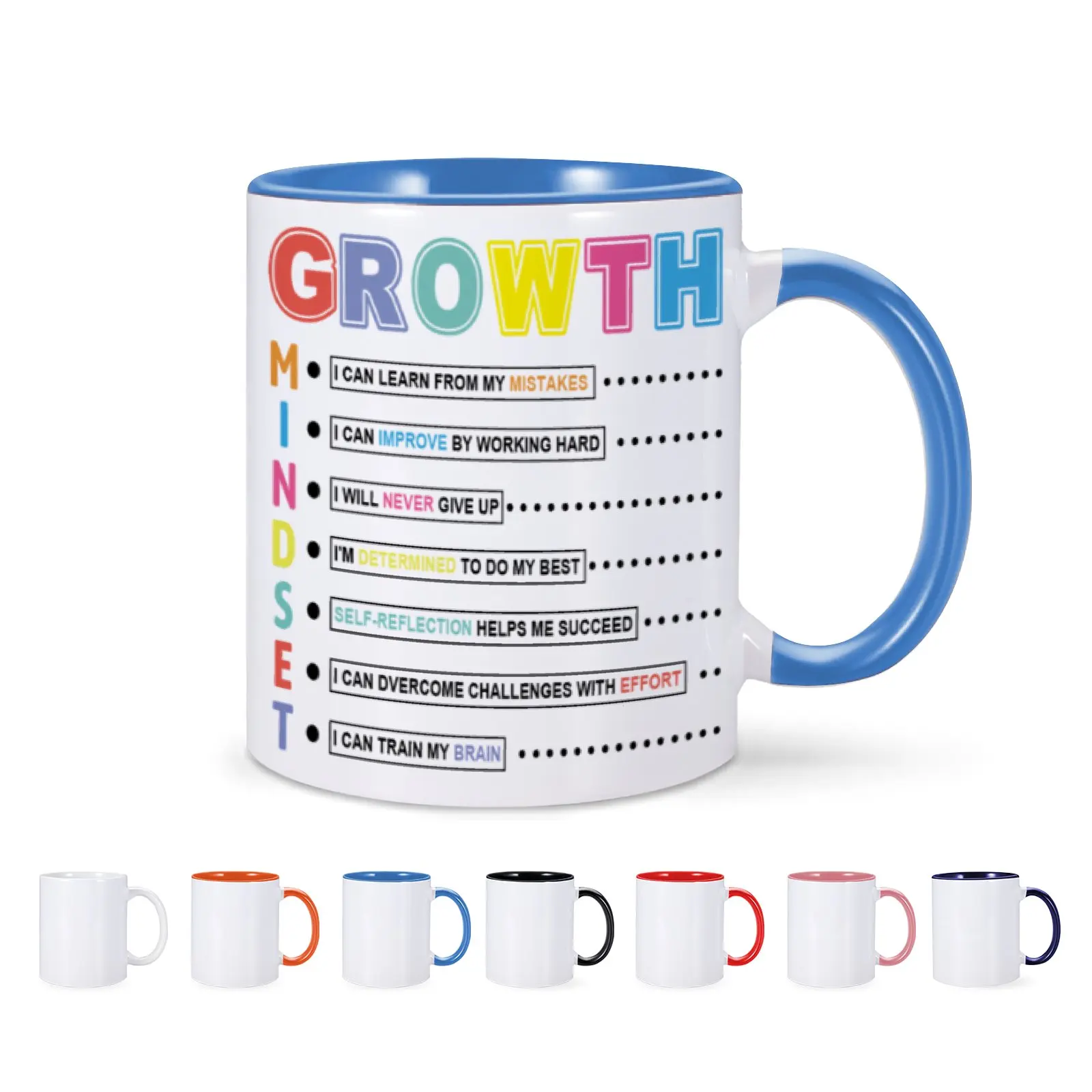 Unique Ceramic Mug for Kids and Adults, Gift for Son, Daughter, Gowth, Encourage, Home Tea Cup, Novelty Drinkware, 11oz