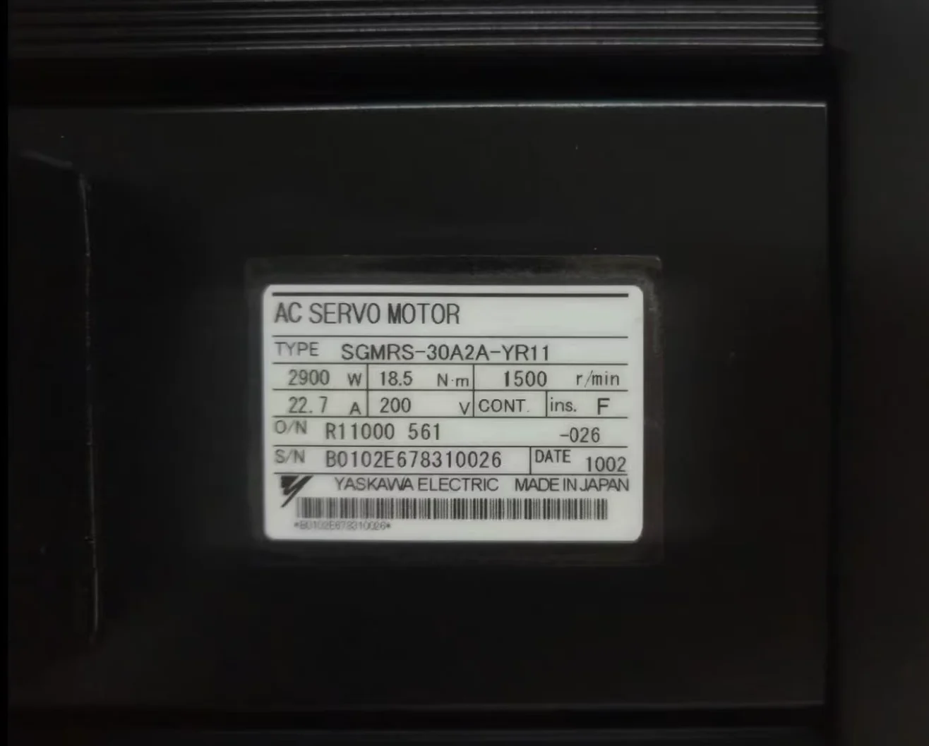 Brand New SGMRS-30A2A-YR11 Servo Motor，SGMRS 30A2A YR11，Fast shipping