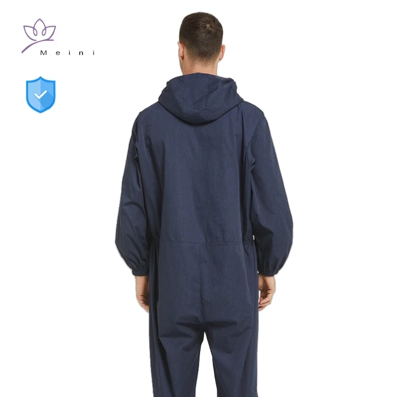 Electromagnetic radiation protective metal fiber hooded work clothes Base station, Electronic workshop EMR shielding overalls