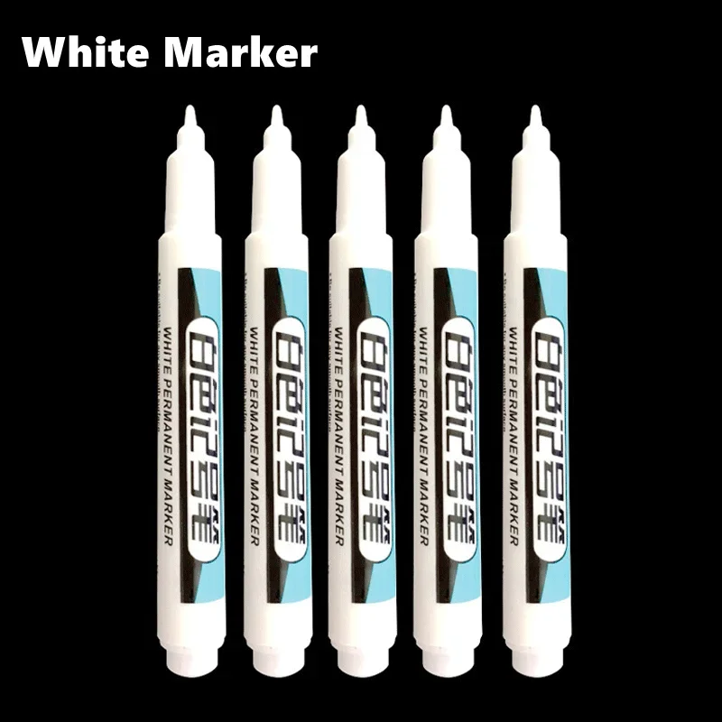 1/3Pcs White Permanent Paint Pen Set for Wood Rock Plastic Leather Glass Stone Metal Canvas Ceramic Deep Hole Marker 0.7mm