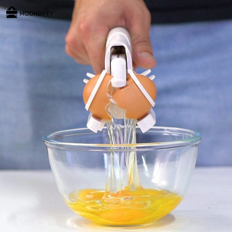 Creativity Egg Shell Cracker Easy Separator Handheld Egg Opener Egg Breaker Kitchen Gadget Tool With Safe Quick Separation Eggs