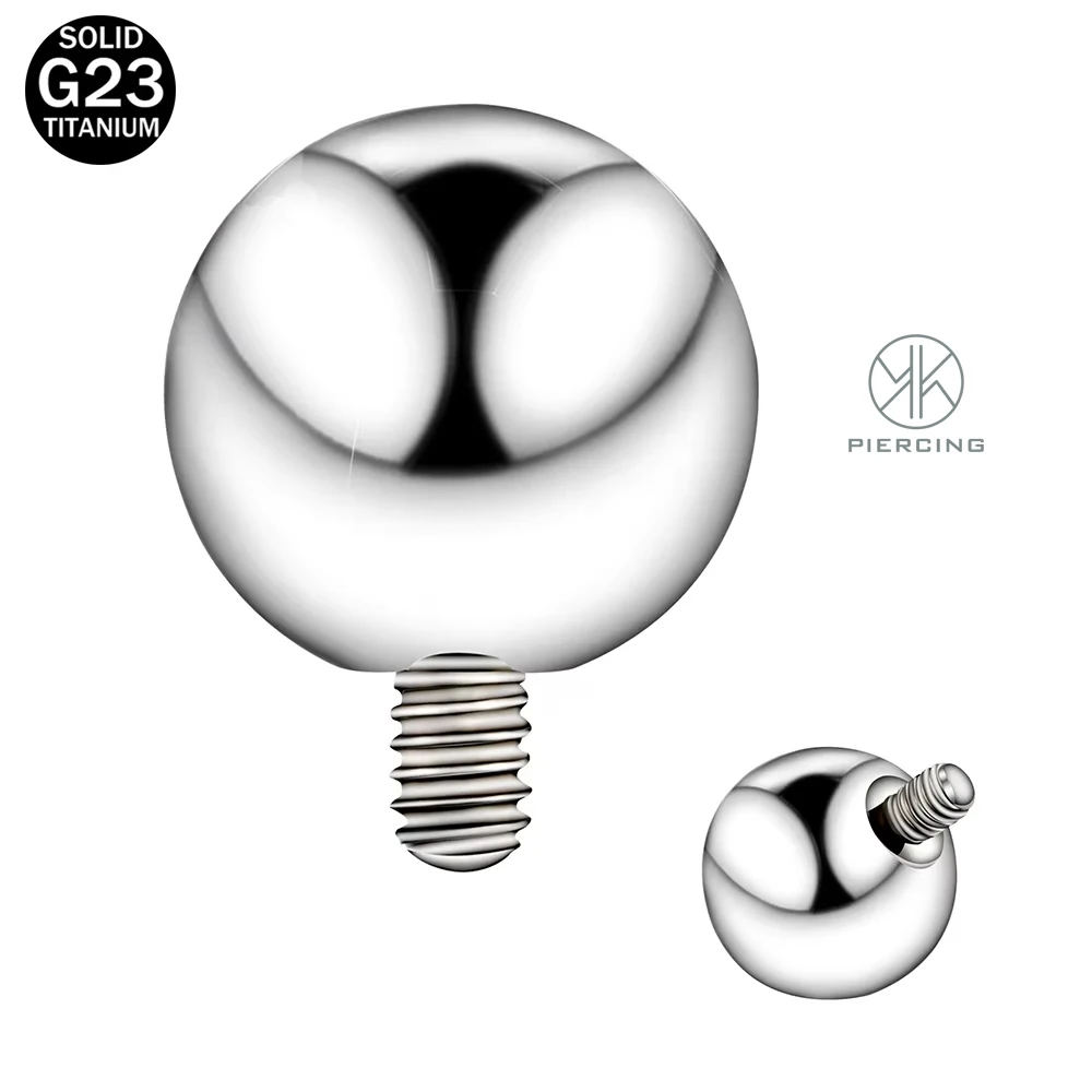 G23 Titanium 3mm 4mm 5mm Ball Top Replacement Balls Stainless Steel for Internally Threaded Body Piercing Jewelry Accessories