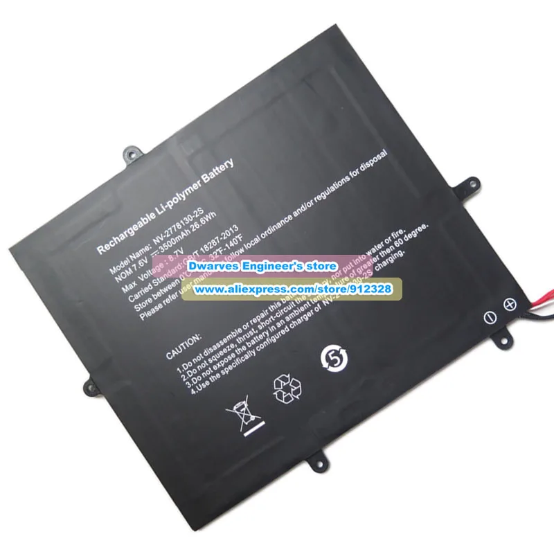 NV-2778130-2S Battery for Jumper Ezbook X1 TOPOSH P12 Teclast F5 Laptop Battery 7.6V 3500mAh