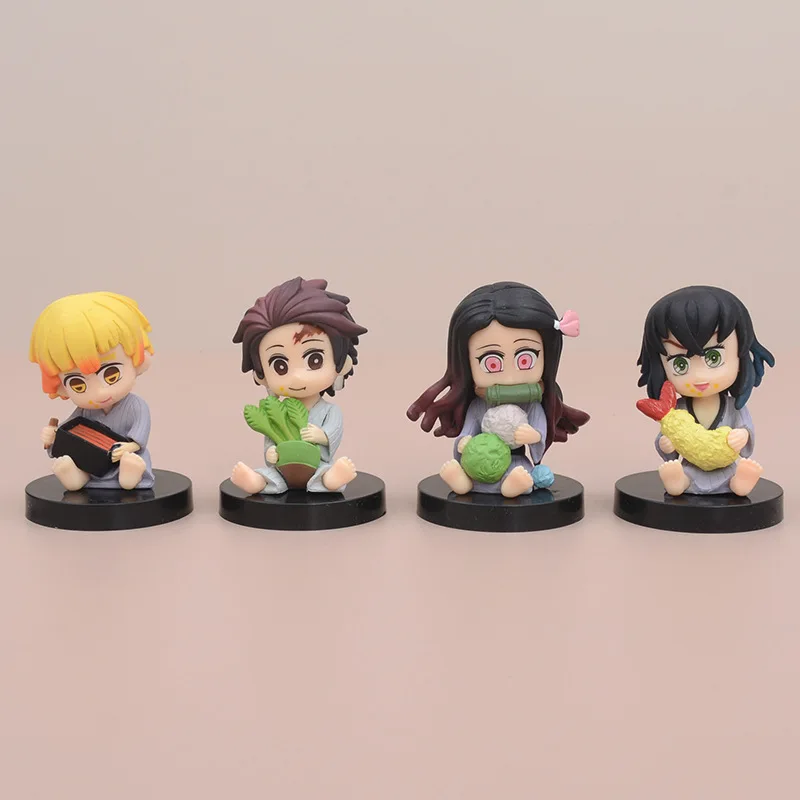 

4Pcs Q-Version Anime Character Demon Slayer Kamado Tanjiro Car Ornament Gift Home Decoration Crafts Small Figurines & Miniatures