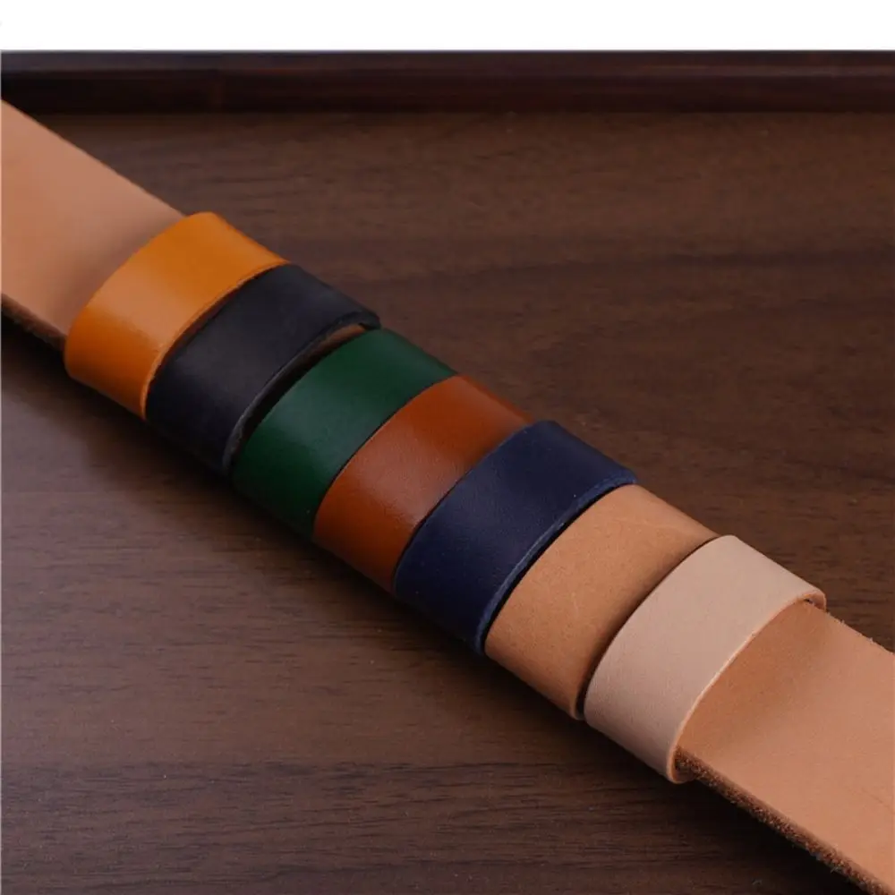 Retro Cowhide Leather Belt Loop Keeper DIY Delicate Belt Retaining Ring Replacement Belt Retainer Strap For 3.8cm Belts