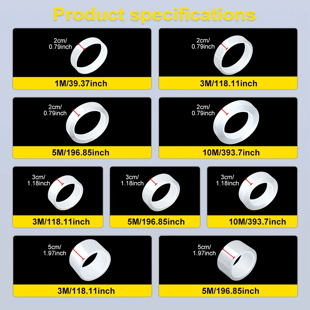 Q Nano Adesivo Dupla Face À Prova D 'Água Transparente Reutilizável Acrílico Dupla Face Adesivo Adequado para Decoração de Casa de Banheiro