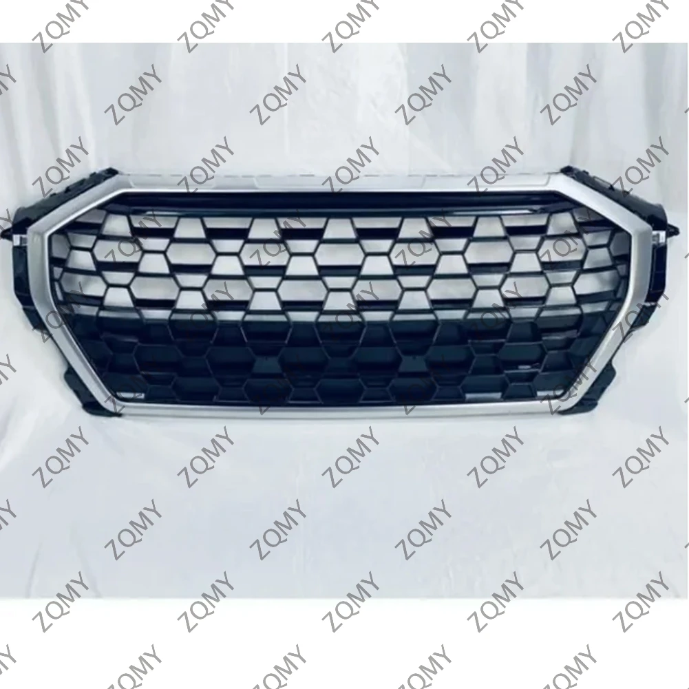 W/Logo For Audi Q3/Q3L/SQ3 2019 2020 2021 2022 2023 Car Front Bumper Grille Centre Panel Styling Upper Grill (Modify RSQ3 style)