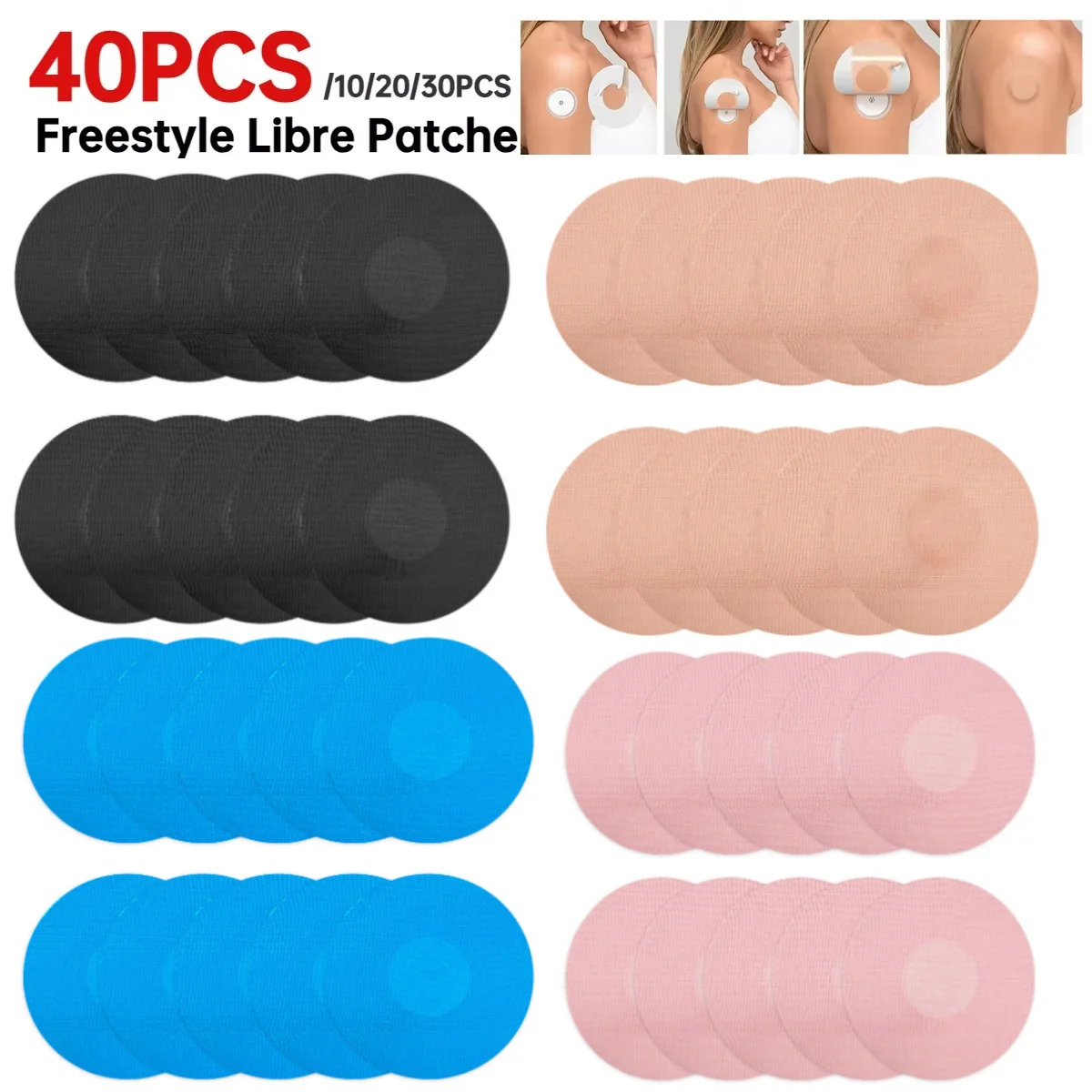 10Pcs Adhesive Sensor Patches Waterproof Freestyle Libre Plasters Skin-Friendly Anti Slip Long Lasting for Outdoor Rock Climbing