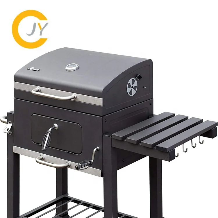 Charcoal Grill BBQ Smoker  Outdoor Barbecue  With Trolley