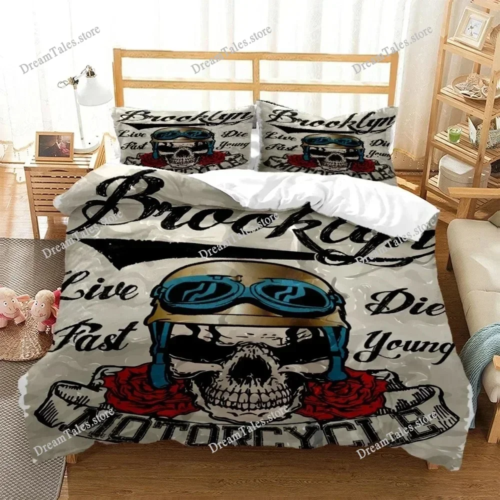 Mysterious Black Skeleton Digital Print Polyester Bedding Sets Child Kids Covers Boys Bed Linen Setfor Teens Bed Sheet Set741