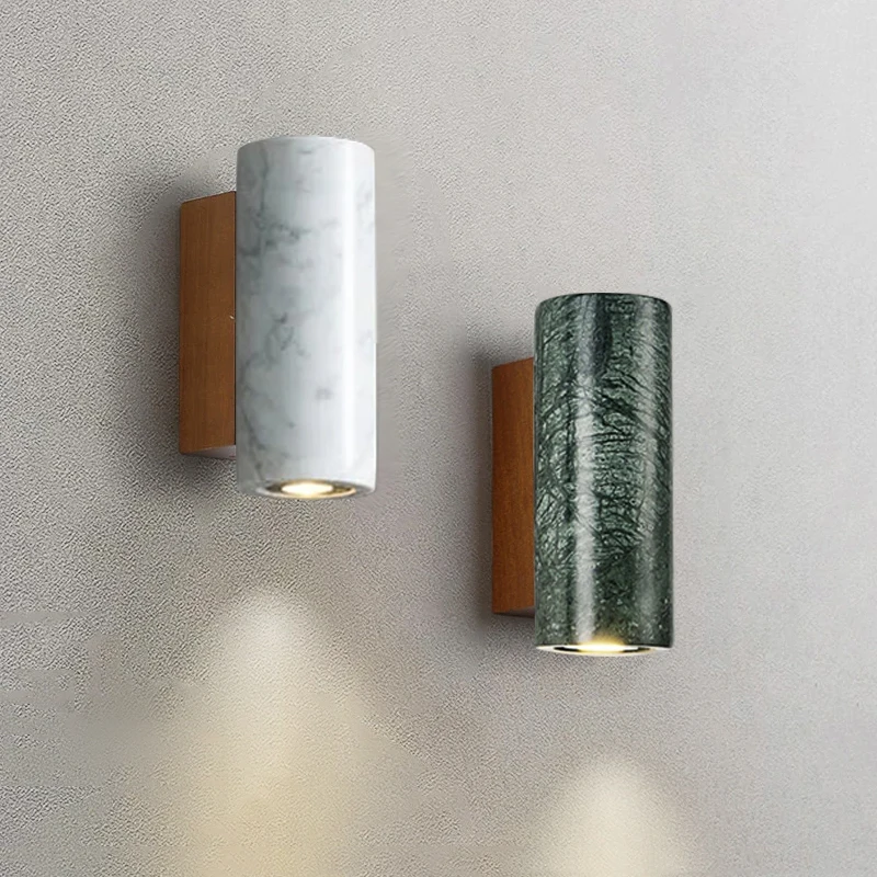 Green White Marble Wall Lamp Led Bedside Living Room Home Bracket Decorative Lamp Nordic Hotel Corridor Balcony Staircase Sconce