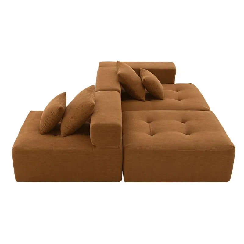 Modular Fabric Sofa Set Full Sponge Cushion Vacuum Packed Removable Cover Washable Living Room Furniture
