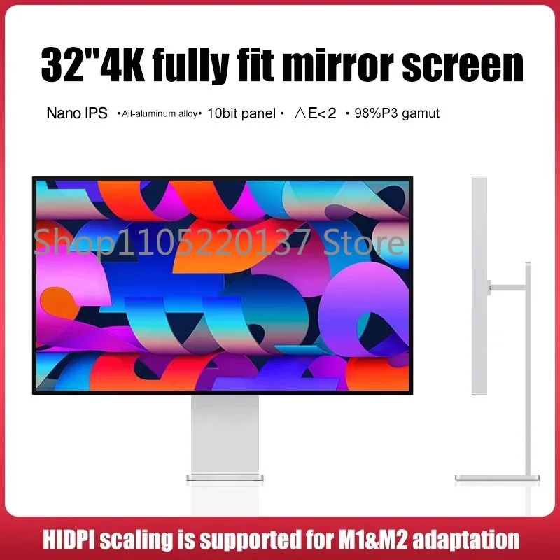 32 Inch LED Monitor 4K 3840*2160 HDR10 Feature 60Hz USB-C FOR 100W HDR10 Screen Display Kuycon P32U Hole Style
