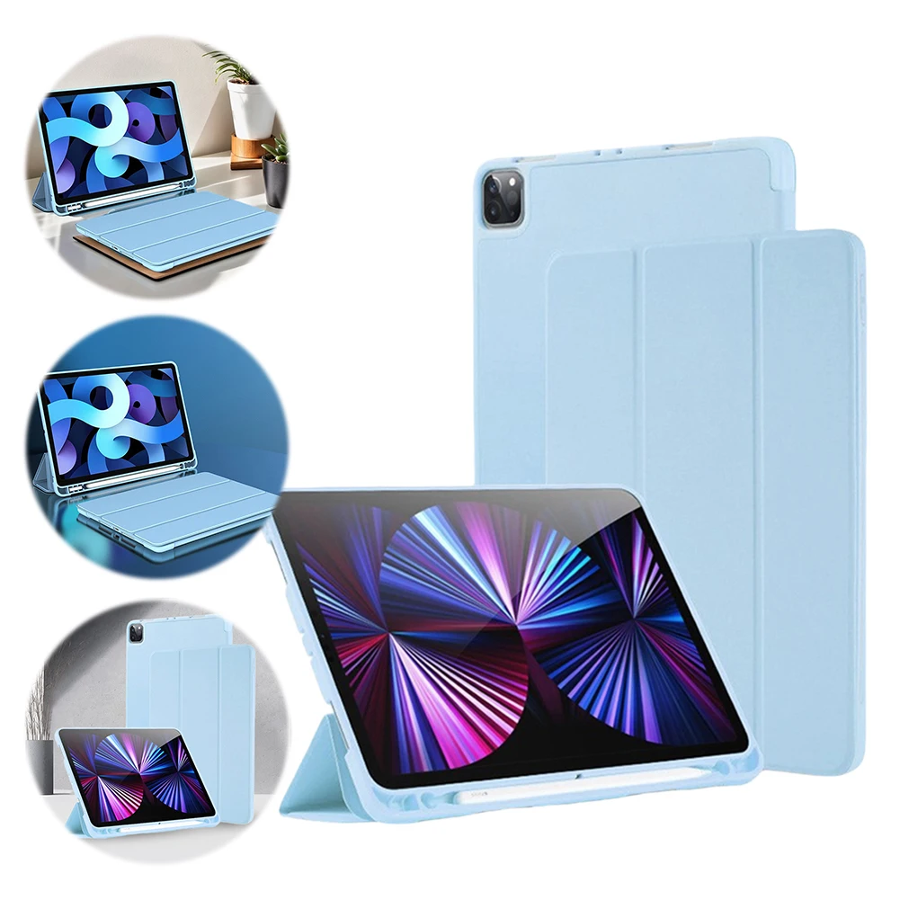 

For iPad Air 5/4 10.9-Inch Case Tablet Case Auto Wake/Sleep Protective Tablet Cover with Pencil Holder Folding Stand Folio Cover