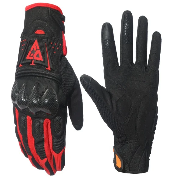 Carbon fiber and PU leather Motorcycle Gloves Moto Touch dirtbike accessories Sim Racing Cycling Bicycle Protective Gloves