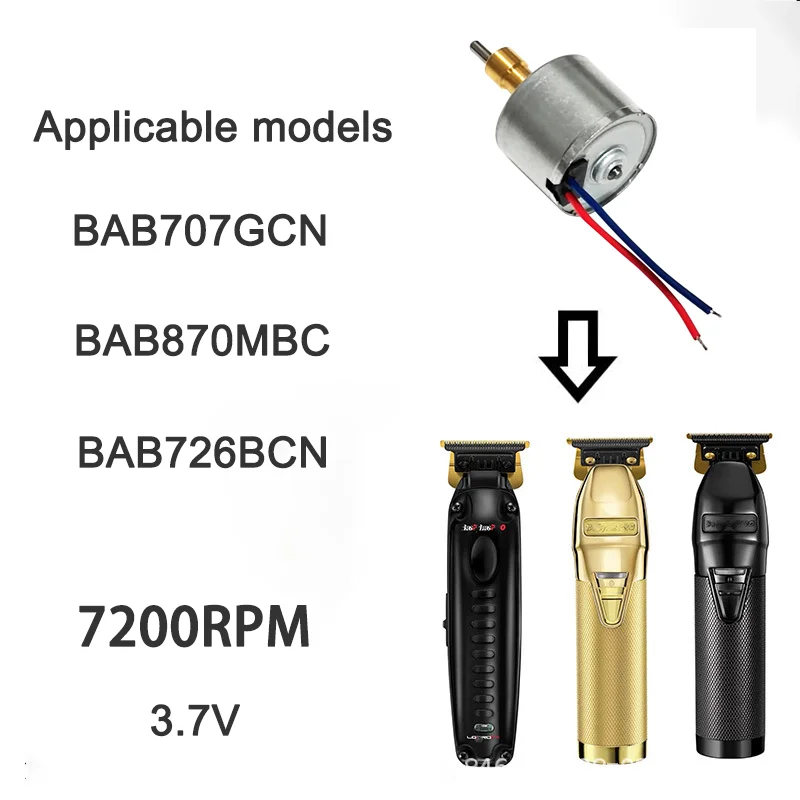 3.7V High Speed 7200 RPM Hair Clipper Replacement Parts Brushless Motor Babyliss 870/726/707 Trimmer Electric Push Clipper