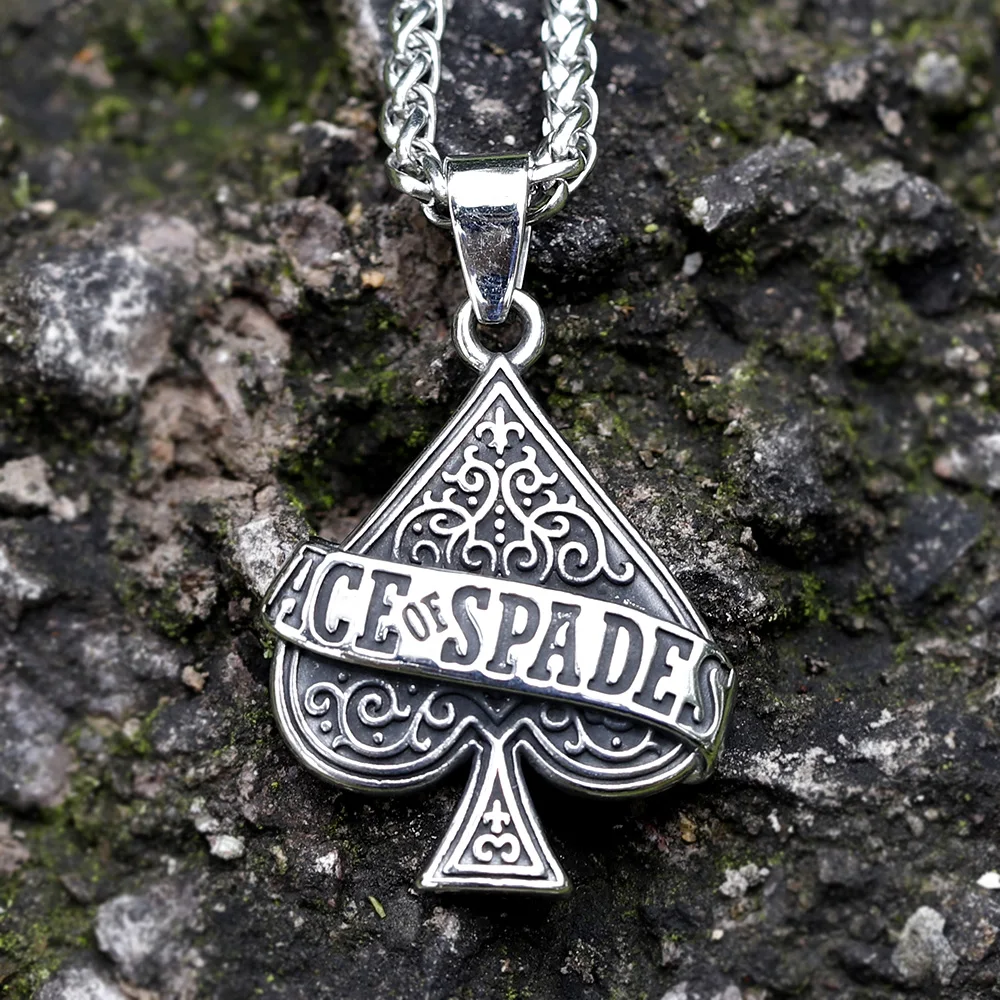 Neue Herren 316l Edelstahl Poker ein Brief Anhänger Halskette Mode Punk Schmuck Geschenk versand kostenfrei