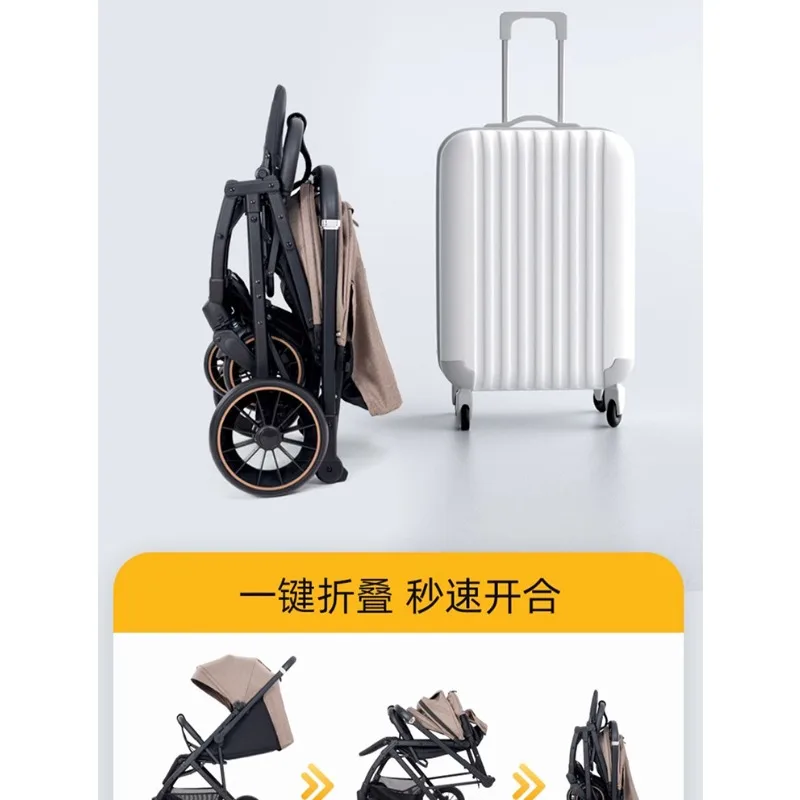 عربة الأطفال يمكن الجلوس والاستلقاء على كلا الاتجاه، وسيارة جيب للأطفال ذات مناظر طبيعية خفيفة وعالية