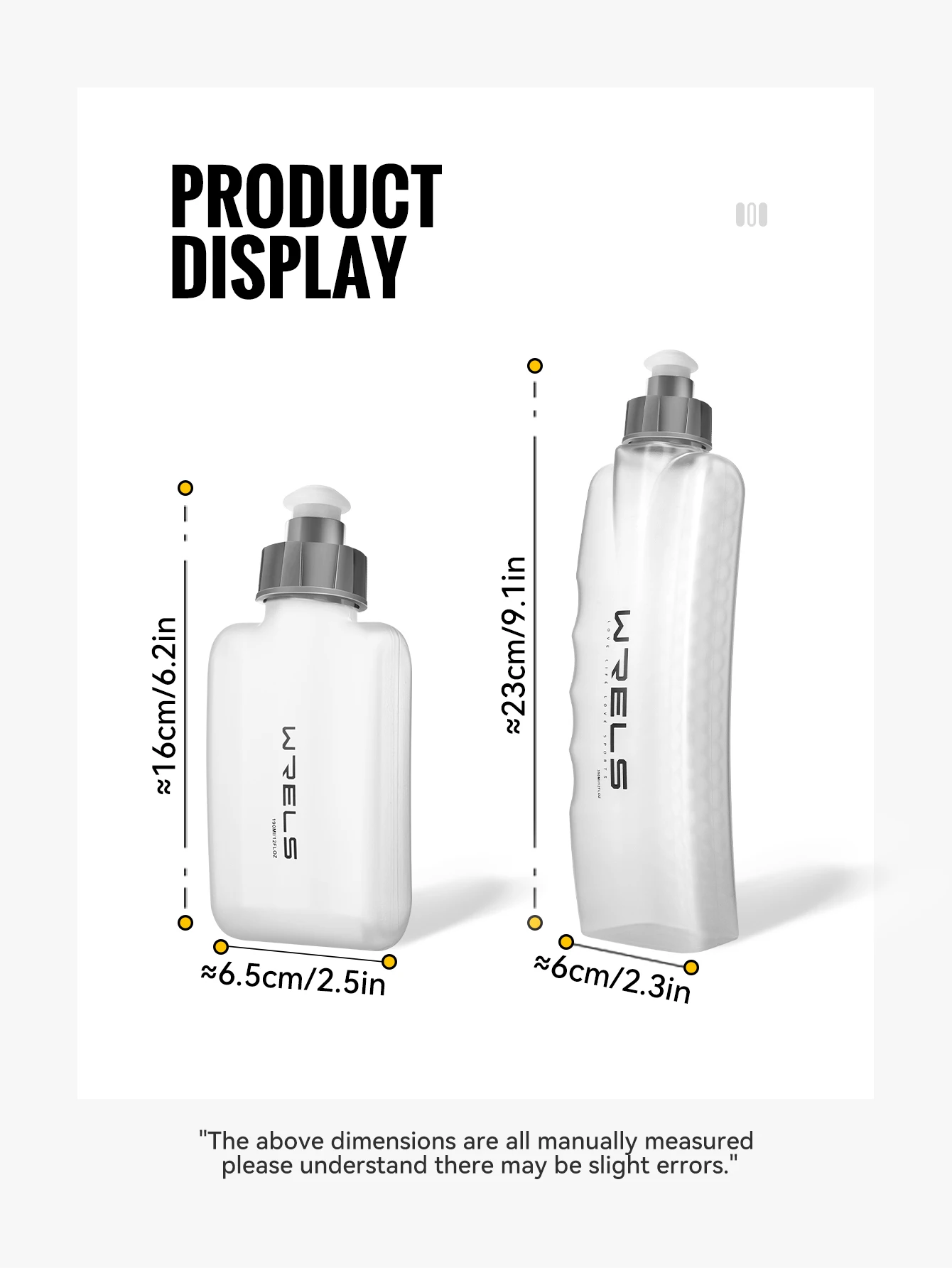 WRELS Zusammenklappbare Reise-Wasserflasche für Outdoor-Sport & Camping Wandern Leichte Laufflasche BPA-frei TPU Weiche Wasserflasche – Detail 11
