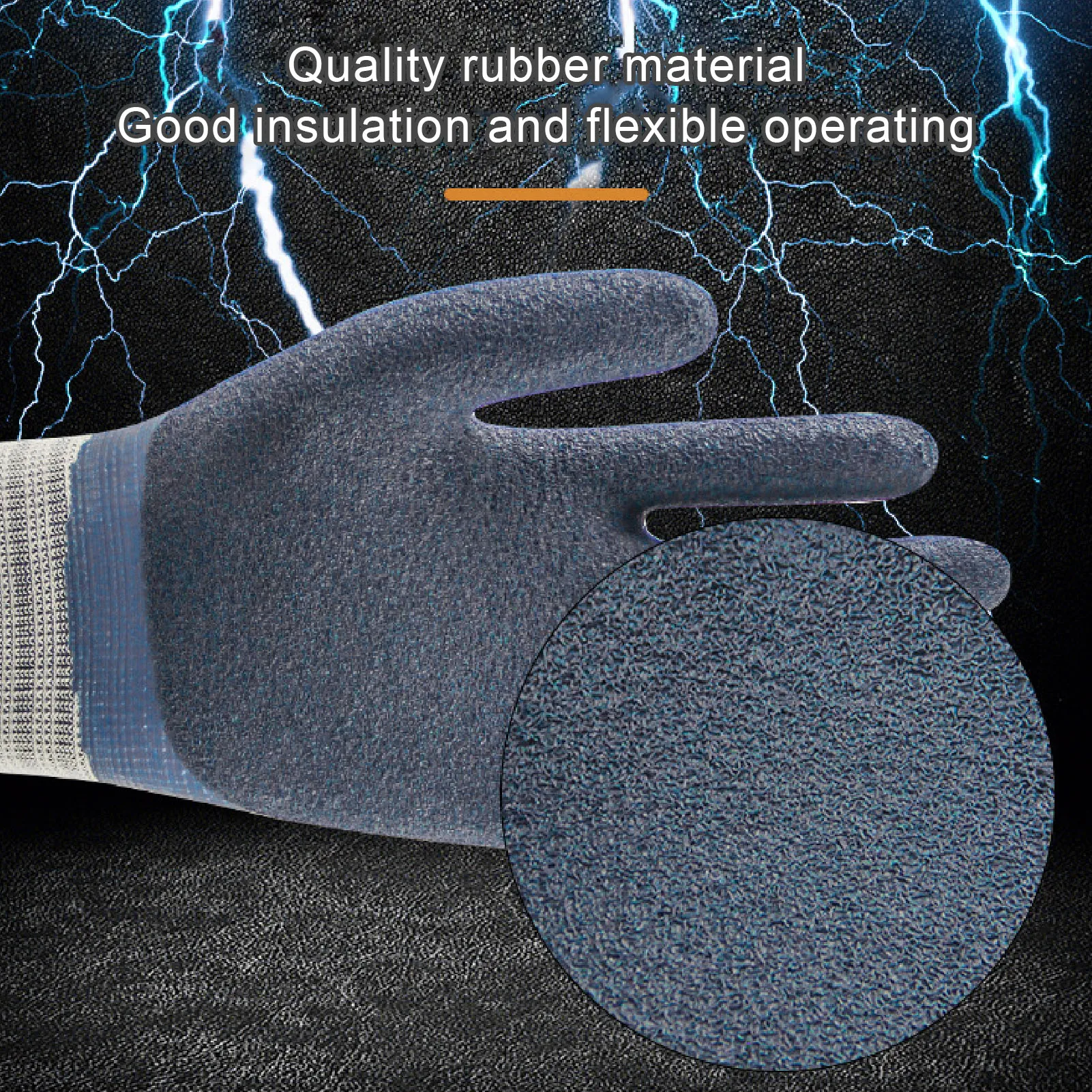 Rubber Insulated Electrician Gloves Electrical Insulated Gloves Breathable Non Slip Protective Flexible for Construction Sites