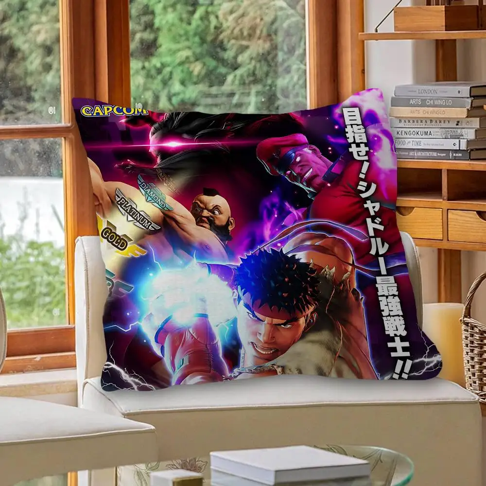 Fighting Game Street Fighter Pillow Cover Sofa Cushion Cover Home Room Decoration Children Gift