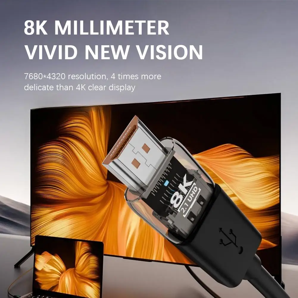 HDMI to HDMI アダプター 8K UHD2.1 透明 ABS モデルは 8K 高解像度ビデオ伝送をサポート UHD2.1 標準アダプター