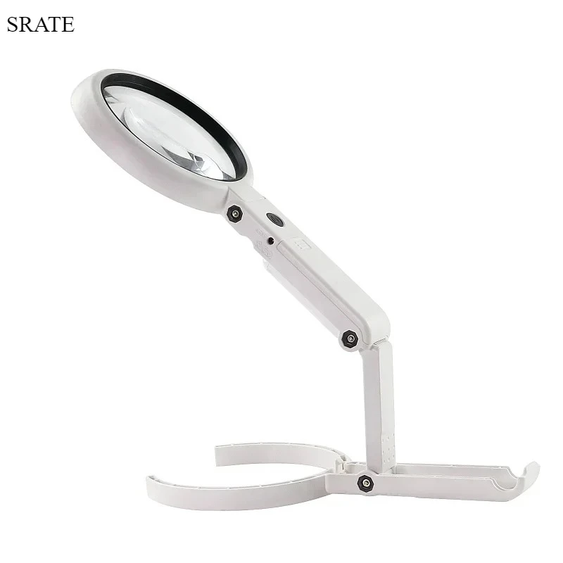 

3-10x USB 8LED Portable Handheld Magnifying Glass with LED Lights Foldable Desktop Magnifying Glass for Reading Magnifier Repair