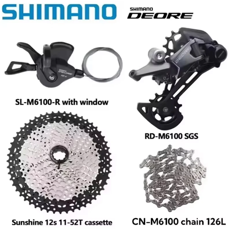 パーツ DEORE CS-M6100-12 SHIMANO DEORE M6100 Groupset SL RD CN CS M6100 For 1x12s MTB Rear