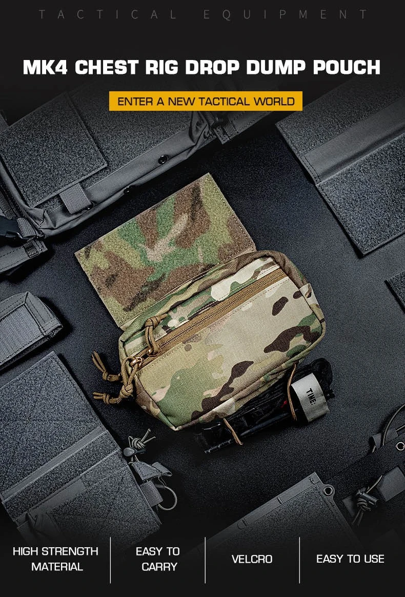 MK4 Chest Rig Drop Pouch | MOLLE Attachment Quick Access Utility Bag | For Hunting Adventure Accessories