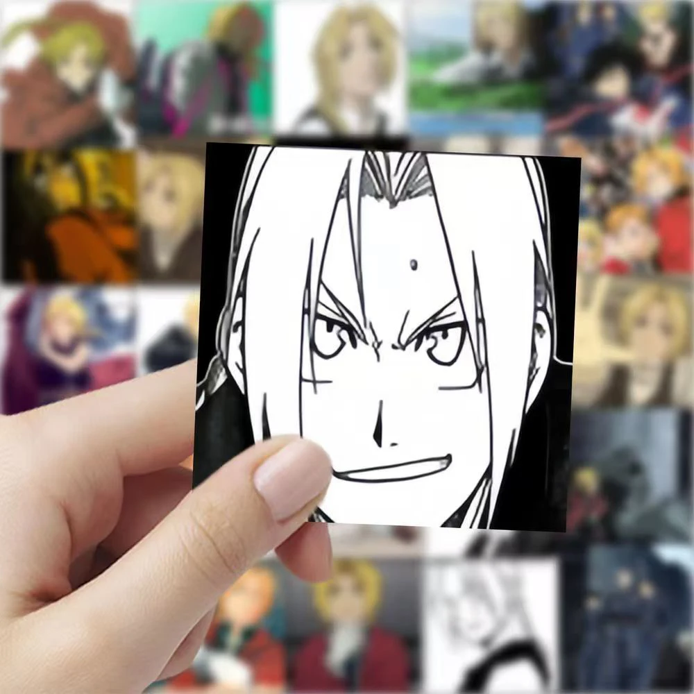 10/30/59 Uds. Pegatinas de Anime Edward Elric Fullmetal Alchemist pegatina de dibujos animados portátil monopatín maleta teléfono personajes calcomanías