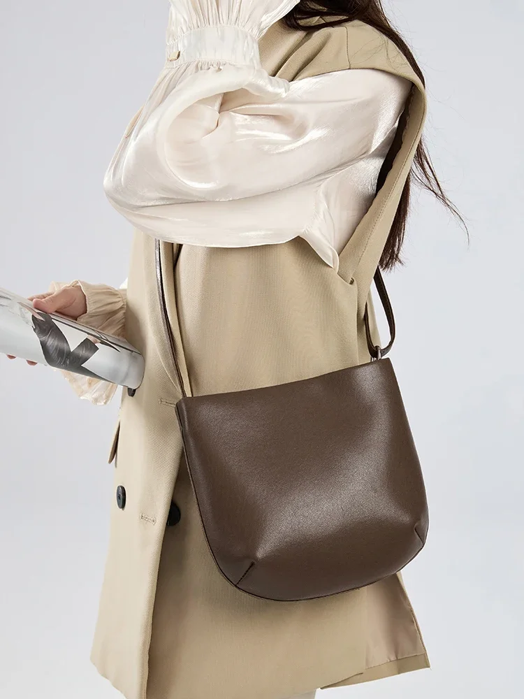 

Women Natural Cow Leather Classic Shoulder Bags Ladies Retro Real Cowhide Crossbody Bag Female Luxury Commute Soft Handbags Lady