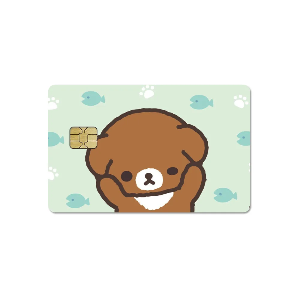 Cartoon-Kreditkarten-Skin Rilakkuma Niedliche Kawaii Kiiroitori Matte Aufkleber für VISA JCB Mastercard Andere IC-Bankkarten Dekoration Geschenke – Detail 3