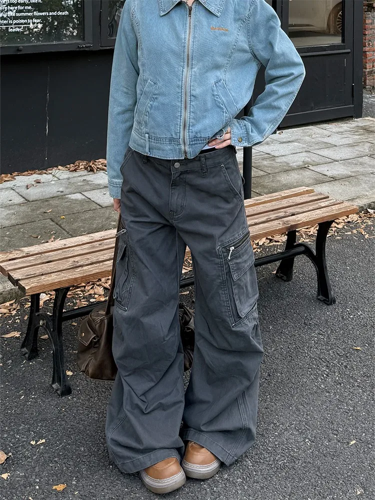 

American Retro Deconstructed Work Pants Multiple kets Casual Loose Men's Women's High Street Loose Couple Casual Pants