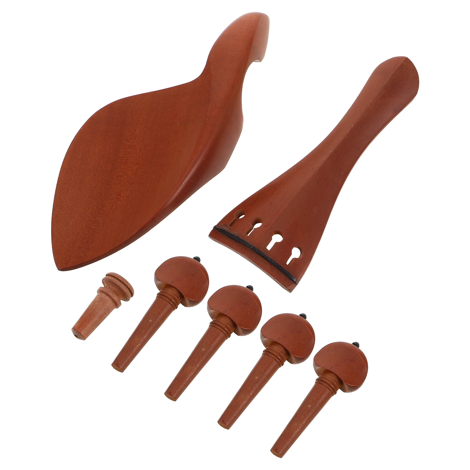 

Violin Chinrest Bracket Tailpiece Wooden Pegs Jujube Accessories Fittings Durable Precisionmade Universal Classic Simple Design