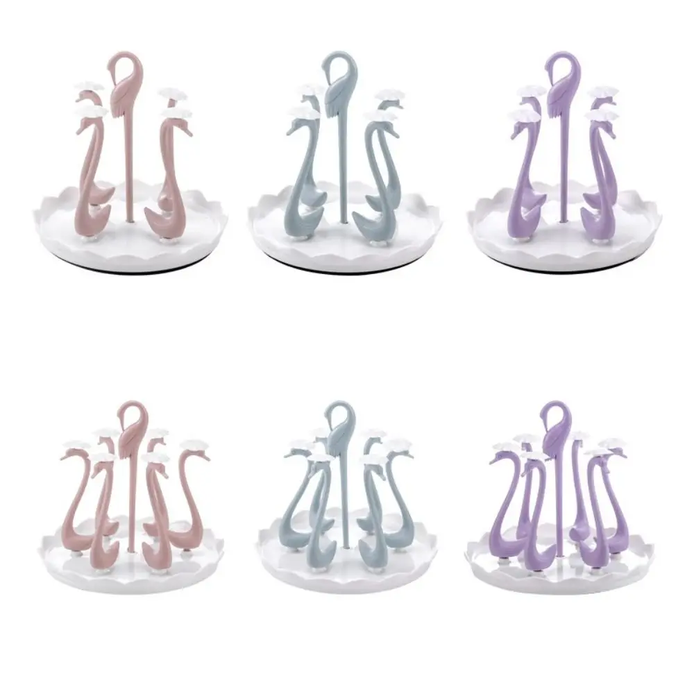 Creative Rotatable Cup Holder 4/6 Heads Plastic Cup Support Frame Center Handle Detachable Mug Dryer Rack Cup Accessories