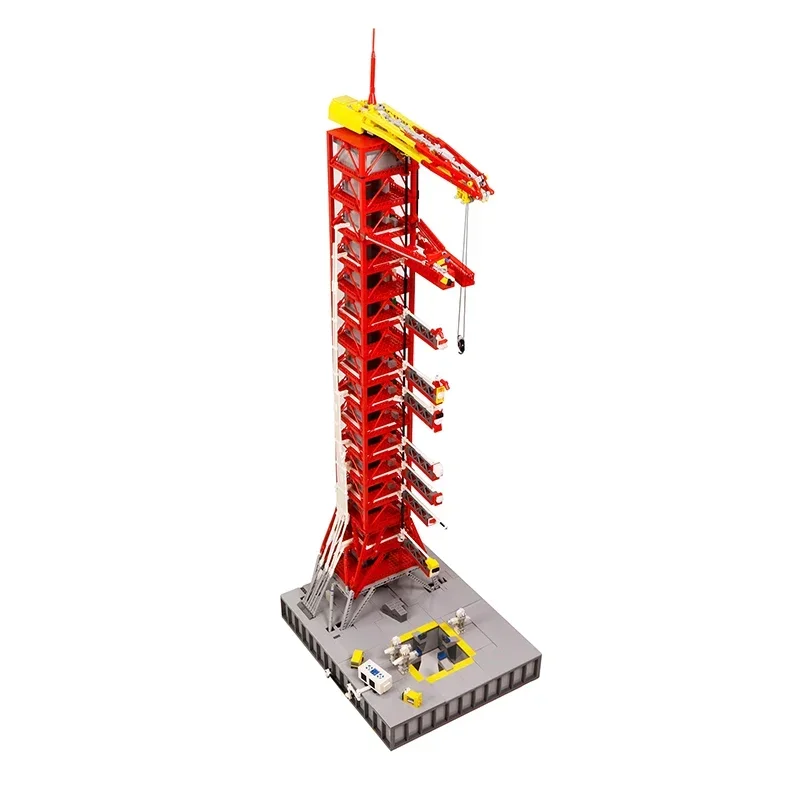 MOC-décennie s de construction de tour de lancement de Saturn 5, plate-forme de lancement de fusée, module haut, station de navette, compatible avec 21309, jouets pour garçons, cadeau