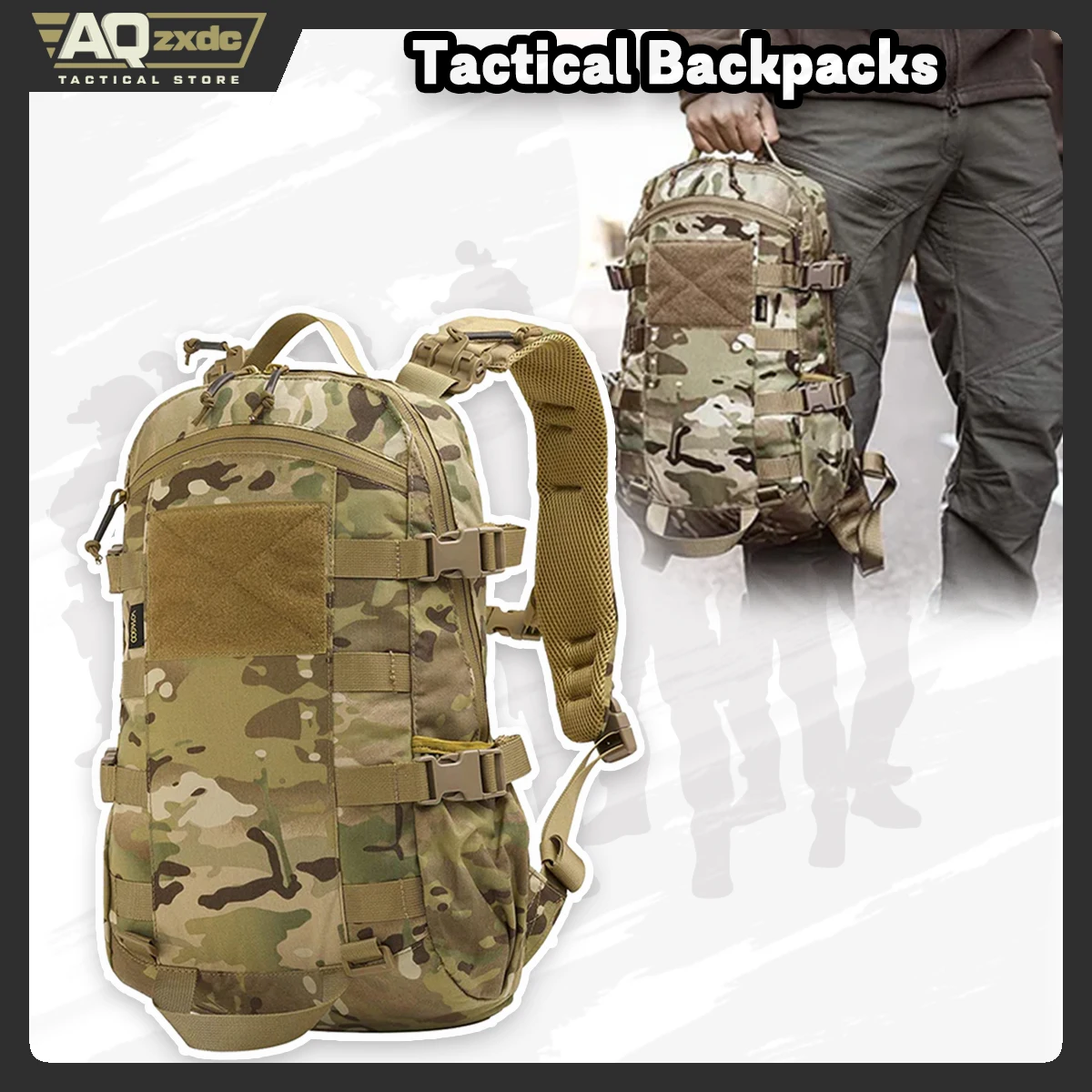 

AQzxdc PTG Large Tactical Backpacks 20L Molle Assault Rucksack Waterproof Outdoor Hiking Camping Mountaineering Backpacks