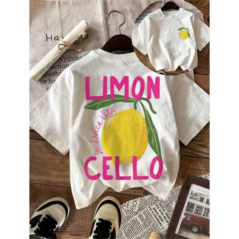 Summer Hot Selling Casual Lemon Style Fruit Printed Round Neck Short Sleeved T-shirt for Women  Women Clothes Graphic T Shirts