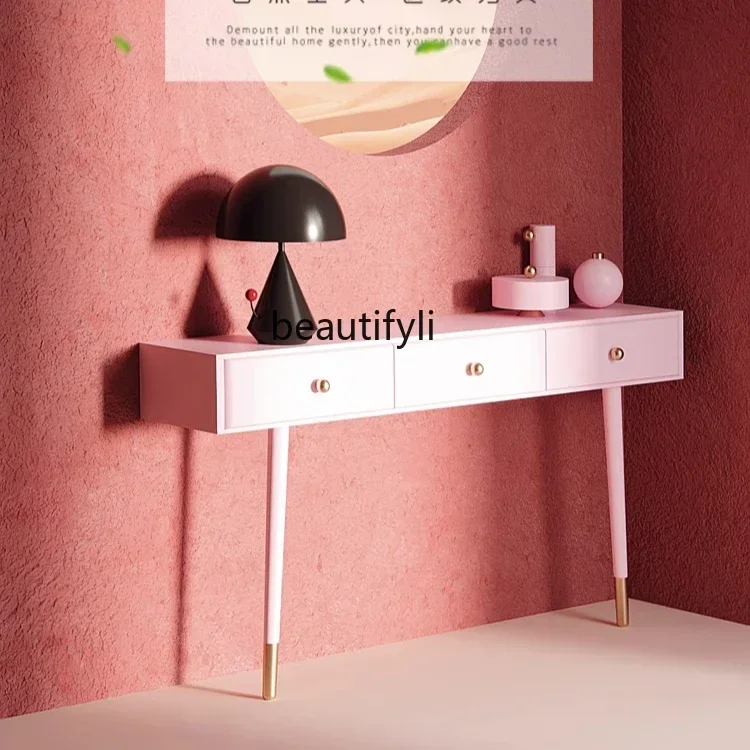 

x1Light luxury Nordic solid wood entrance table dressing table entrance cabinet Italian simple designer furniture