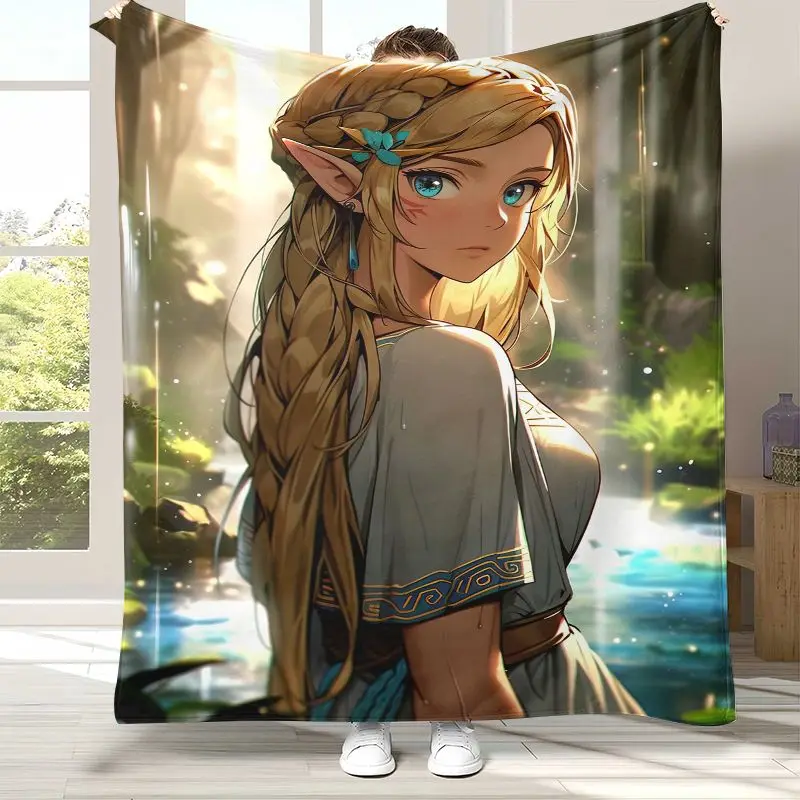 Classic Game Z-Zelda Hylian Crest Link Soft Flannel Throw Blanket,Cozy Blanket for Bed,Sofa,Living Room,Camping,Home Decor,Gift