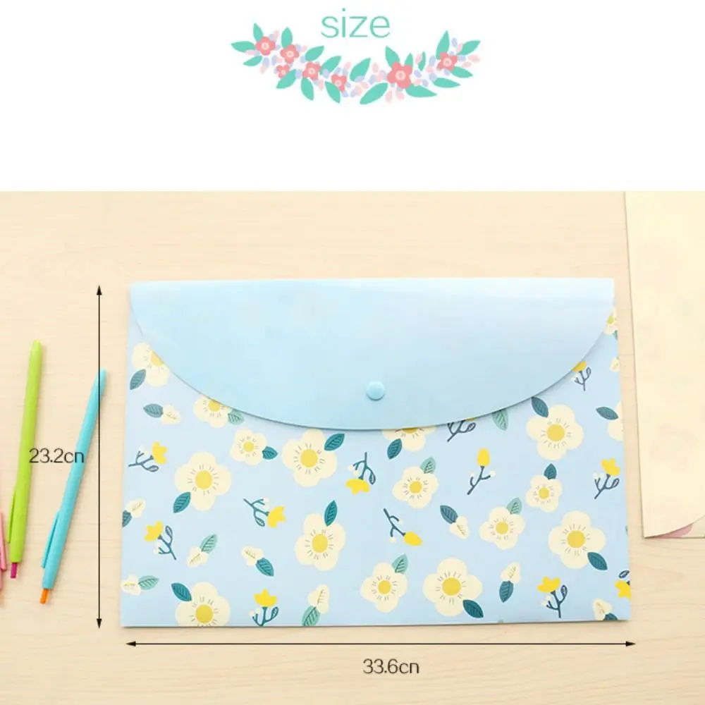 Cartoon Animals PP Snap Button File Bag Large Capacity Archive Folder File Organizer Wodoodporna torba do przechowywania