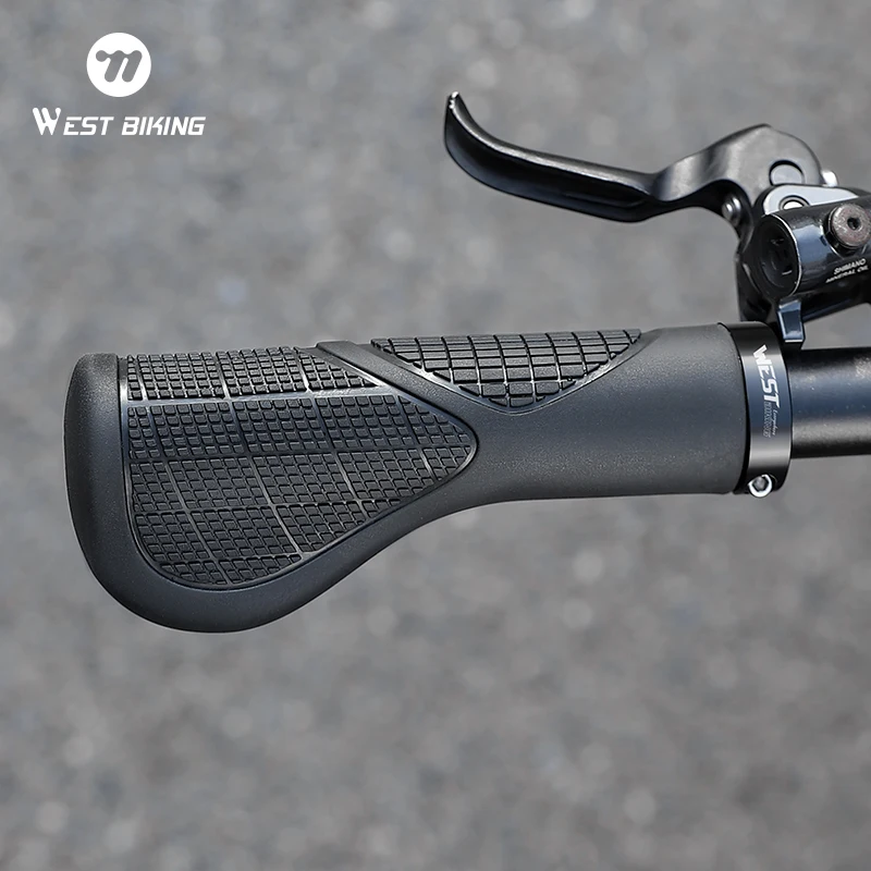 WEST BIKING Ergonomische MTB-Lenkergriffe mit Erweiterter Handballenauflage, Stoßdämpfung, Weicher TPE-Lock-on-Griff für Mountainbikes – Detail 2