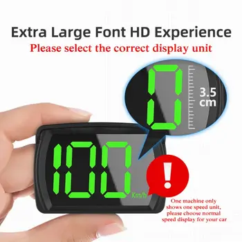 通用型車載抬頭顯示器 GPS HUD 數位速度表 大字體速度表 公里/小時 適用於所有轎車和卡車 即插即用 汽車配件 8 最佳銷售 汽車酒吧速度 - №4