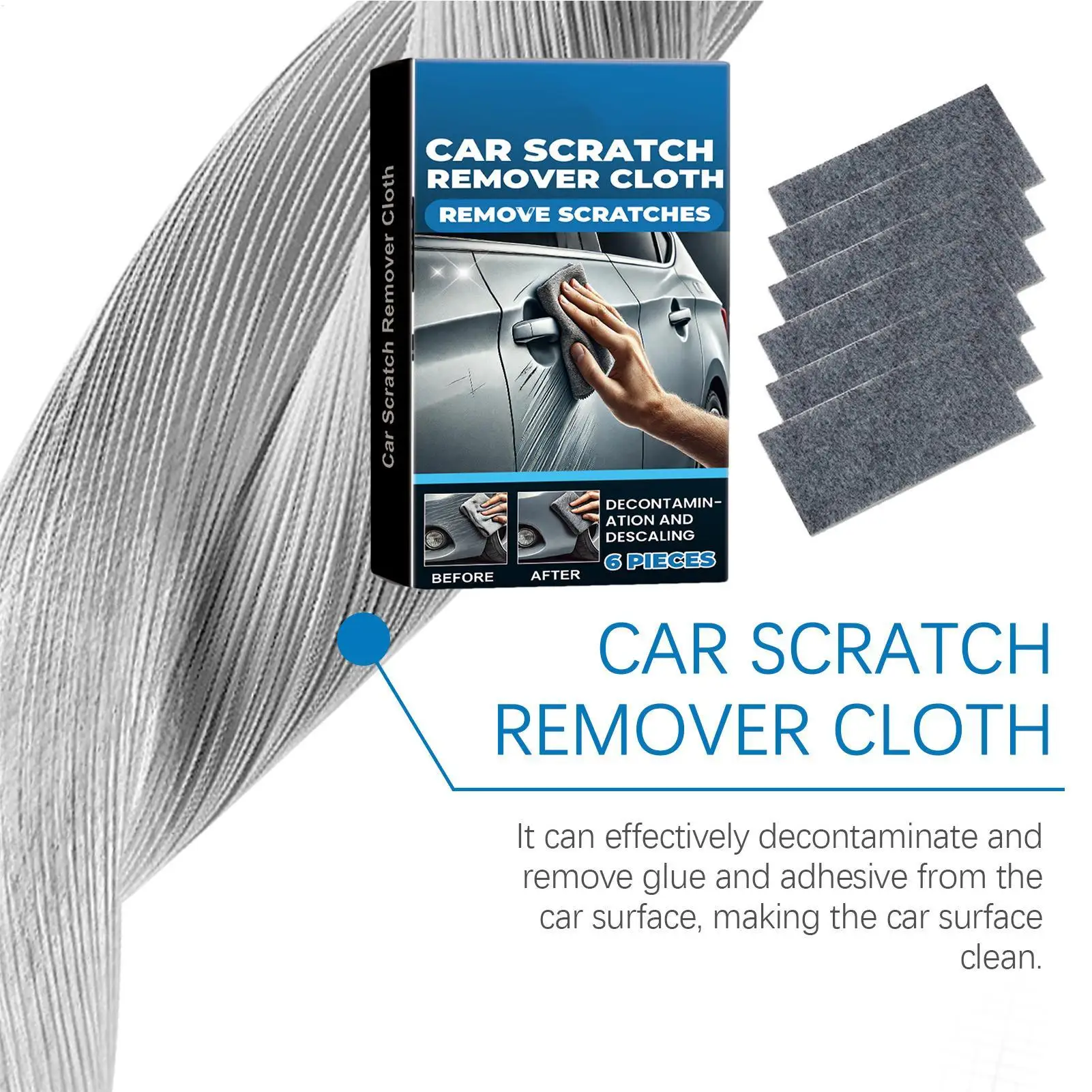 Nano Scratch Removal Cloth 6Pcs Car Scratch Remover Towel Reusable Towel Restores Color for Water Spots Paint Restoration
