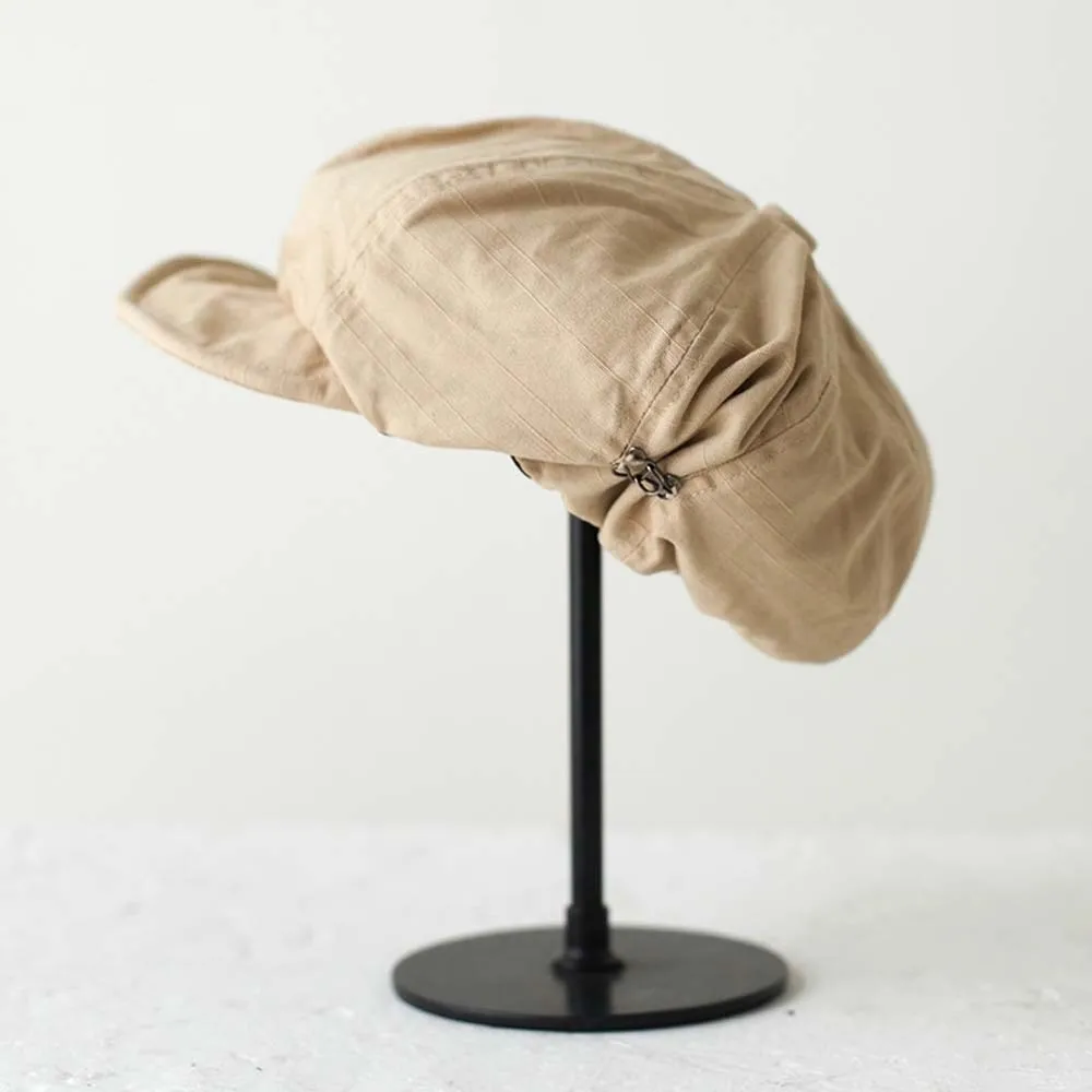 Asymmetric Cloud Beret Cap Street Style Big Head Circumference Retro Octagonal Hat Polyester Solid Color Women Artist Hat Autumn