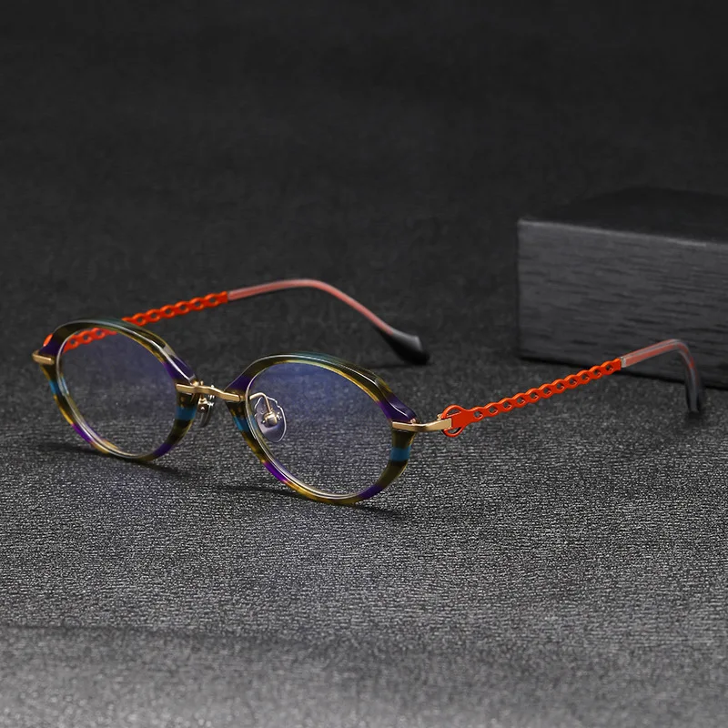 Fashion Sweet Titanium Acetate Optical Glasses Frame Men Vintage Eyeglasses Women Brand Design Eyewear Customized Prescription