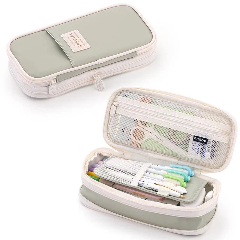 옥스포드 천 연필 상자 상자 연필 정리함 케이스, 간단한 펜 가방, 회색 파란색 소년 선물, 학용품, 한국 문구, 1PC 